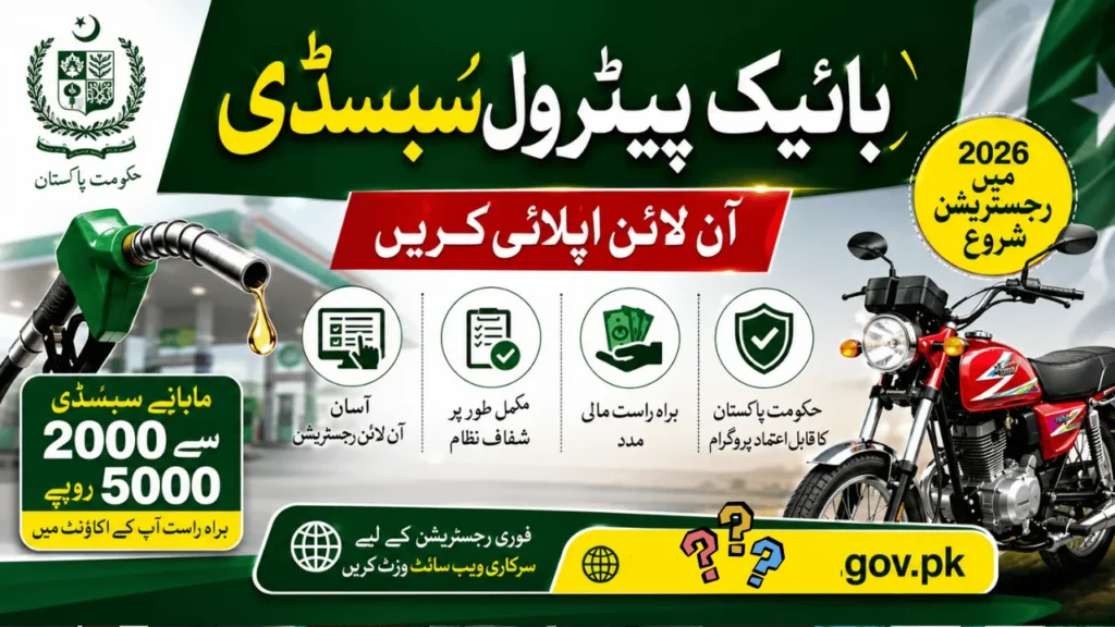 Bike Petrol Subsidy Apply Online 2026 in Pakistan